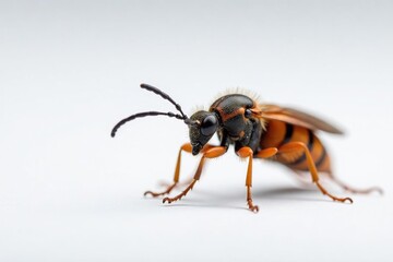 Close-up of a single insect on pure white background, stock, closeup, simple