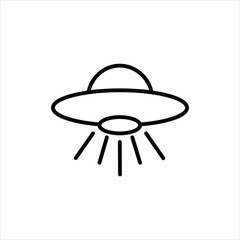flying saucer line icon vector on white background.