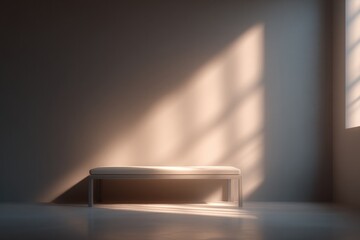 Fototapeta premium stark and minimalistic prison cell with one empty metal cot featuring abundant copy space around for text placement