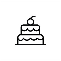 cacke line icon vector on white background.