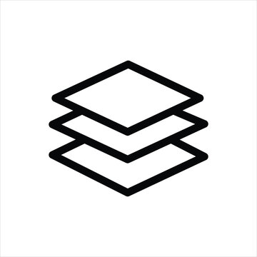 layered line icon vector on white background.