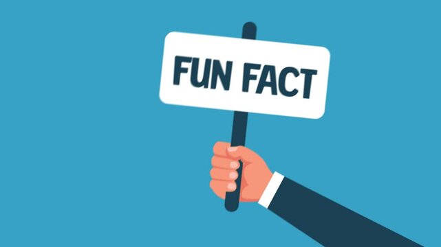 animation hand holding sign with text fun fact.animated  fun fact text for educational or entertaining content