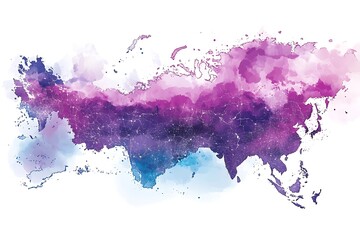 Watercolor map of Eurasia