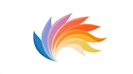 Colorful abstract leaf design dynamic curve background