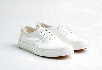Generative AI Presentation of Clean White Sneakers in a Studio Setting