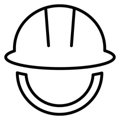Hard Hat Icon Smiling Safety Concept for Construction and Workplace