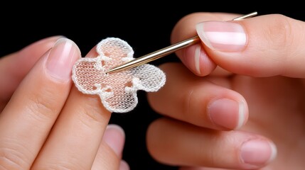 with threads of light forming floating patterns