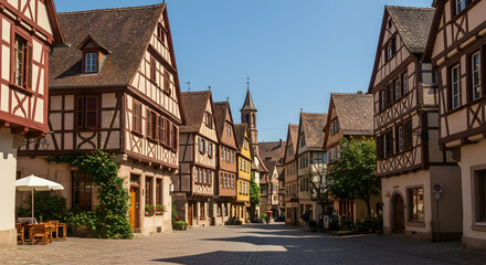 Obraz premium Charming Historic Streets of a Picturesque Village in Europe