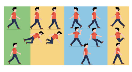 Animated Figures Demonstrating Different Walking Outcomes