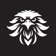 Eagle Head in Monochrome Circular Emblem Style