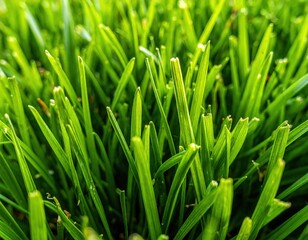 Close Up Of Lush Green Grass Blades