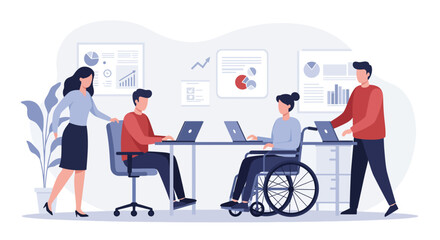 Two Colleagues in a Modern Office Setting Collaboration and Progress