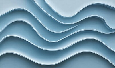Obraz premium Serene blue wave wall sculpture art