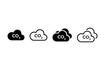 CO2 Emission Icons: Visual Representation of Carbon Dioxide Emissions