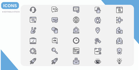 customers services icon and symbols set