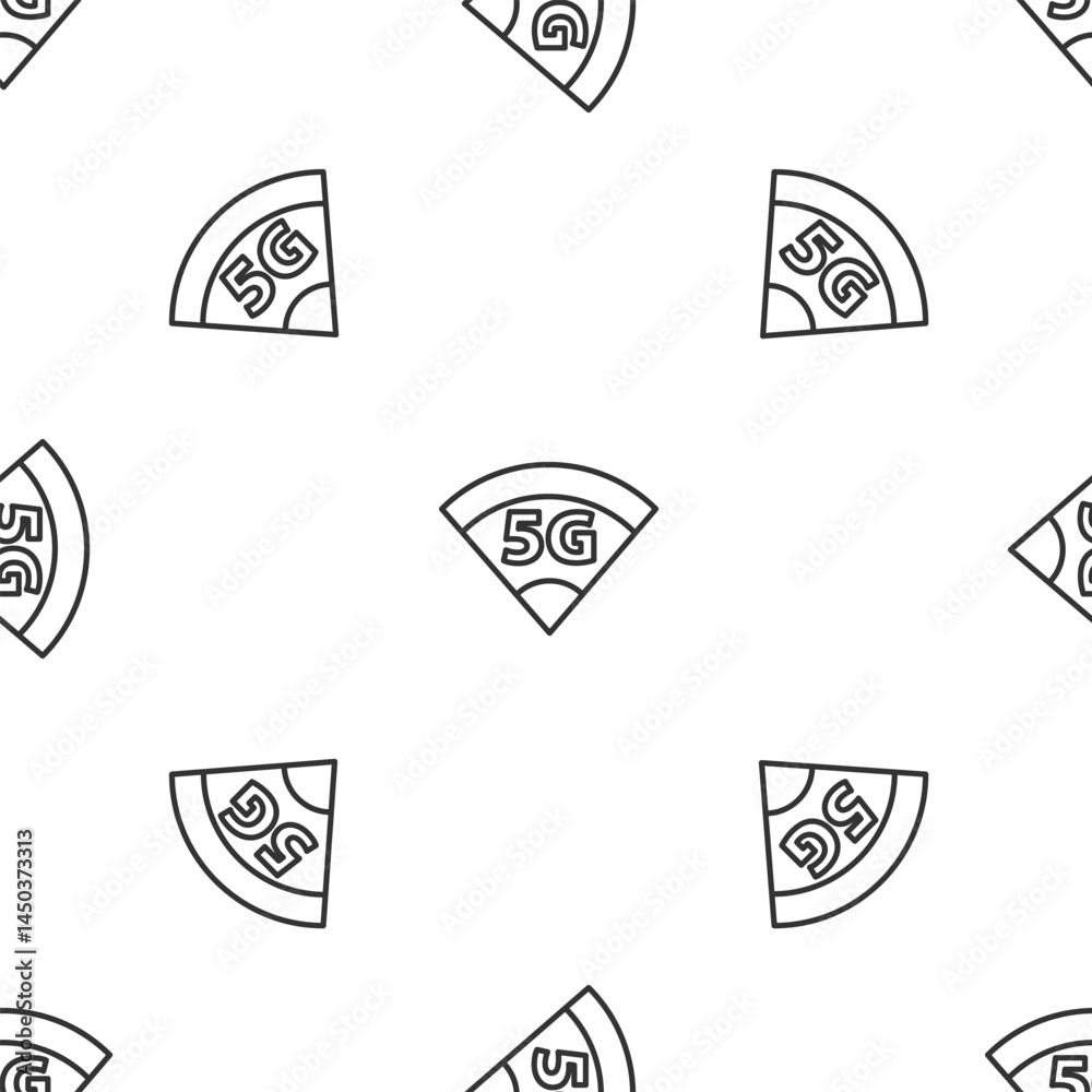 Poster grey line 5g new wireless internet wifi connection icon isolated seamless pattern on white backgroun