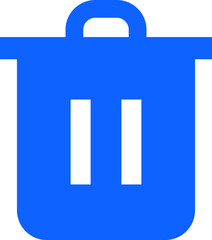 trash blue simple vector icon