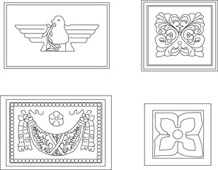 sketch vector illustration silhouette design decorative ornament floral decoration classic vintage 