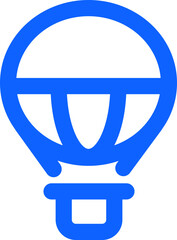 air balloon blue simple vector icon