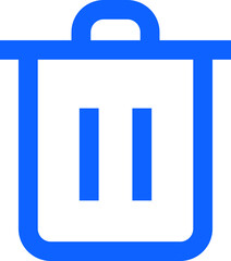 trash blue simple vector icon