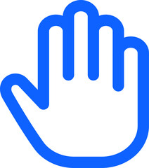 hand palm blue simple vector icon