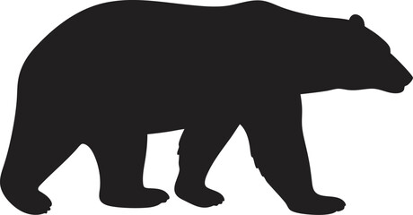 Polar Bear Silhouette PNG Transparent Background