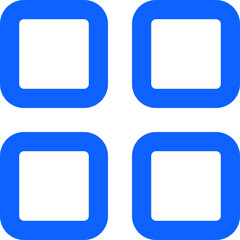 grid menu blue simple vector icon