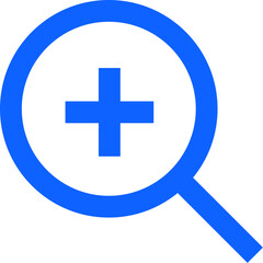 zoom blue simple vector icon