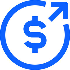 send money blue simple vector icon