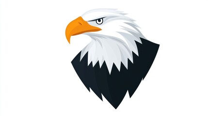 Obraz premium Eagle head profile, stylized graphic, isolated on white background, design element, possible use in logo or icon