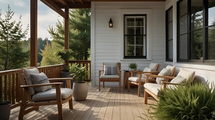 Obraz premium Serene Farmhouse Porch