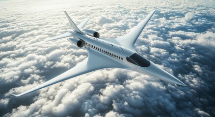 Future of Flight A Stunning Conceptual Render of a Revolutionary Supersonic Jet Soaring Above the Clouds