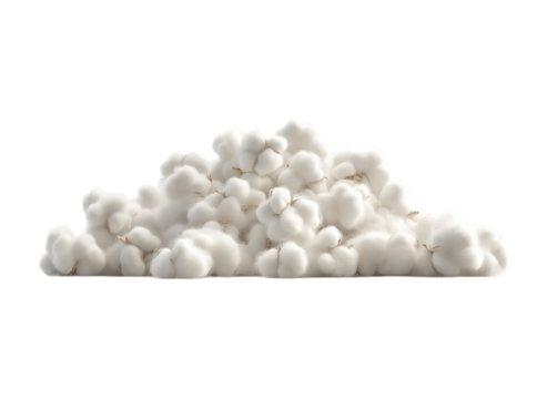 tacked Cotton Balls on Gradient Background
