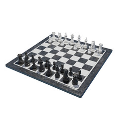 Chess Set on a Stone Board