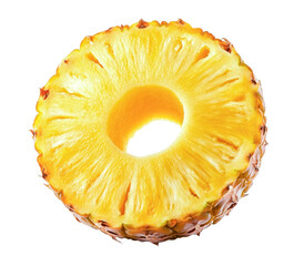 pineapple ring slice - tropical fruit - isolated on black