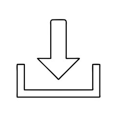 download arrow icon, download arrow line art - simple line art of download arrow, perfect for download arrow logos and icons