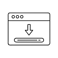 download progress bar icon, download progress bar line art - simple line art of download progress bar, perfect for download progress bar logos and icons