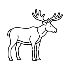 elk icon, elk line art - simple line art of elk, perfect for elk logos and icons