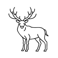 elk icon, elk line art - simple line art of elk, perfect for elk logos and icons
