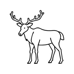 Obraz premium elk icon, elk line art - simple line art of elk, perfect for elk logos and icons