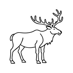 elk bugling icon, elk bugling line art - simple line art of elk bugling, perfect for elk bugling logos and icons