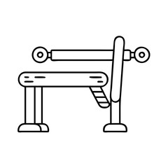 exercise bench icon, exercise bench line art - simple line art of exercise bench, perfect for exercise bench logos and icons
