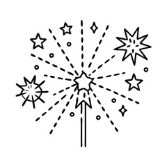 Obraz premium festival fireworks icon, festival fireworks line art - simple line art of festival fireworks, perfect for festival fireworks logos and icons