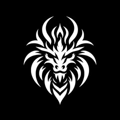 Dragon silhouette black vector design