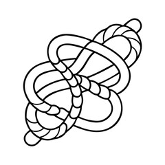 fisherman s knot icon, fisherman s knot line art - simple line art of fisherman s knot, perfect for fisherman s knot logos and icons