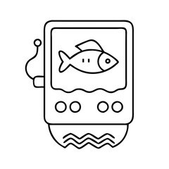 fish finder device icon, fish finder device line art - simple line art of fish finder device, perfect for fish finder device logos and icons