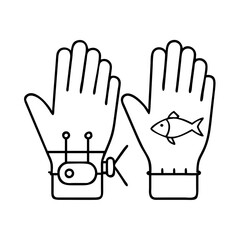 fishing gloves icon, fishing gloves line art - simple line art of fishing gloves, perfect for fishing gloves logos and icons