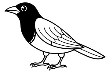 Obraz premium Cute Bird Line Art Vector – Minimalist Bird Illustration, Logo Icon & Clip art on White Background