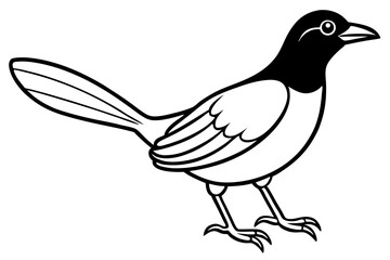 Cute Bird Line Art Vector – Minimalist Bird Illustration, Logo Icon & Clip art on White Background