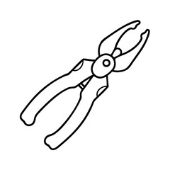 fishing pliers icon, fishing pliers line art - simple line art of fishing pliers, perfect for fishing pliers logos and icons